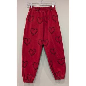 Undergold Red Heart Print Joggers Size Small